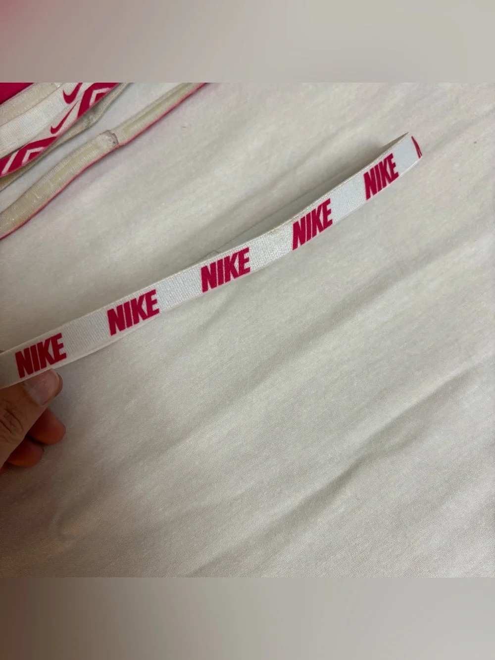 Nike Swoosh Sport Active 5 Thin Headbands White & Pink & 1 Black White Headband